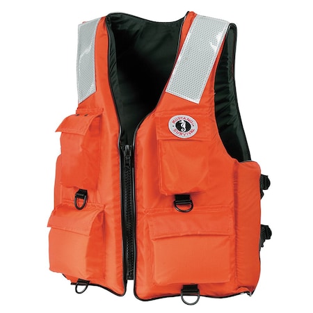 Mustang Survival 4Pocket Flotation Vest Large Orange MV3128T2-2-L-216